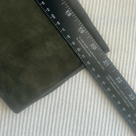 100% Suede Leather Jacket Shacket Womens Size 12 Olive Army Green Jones New York - Picture 9 of 16